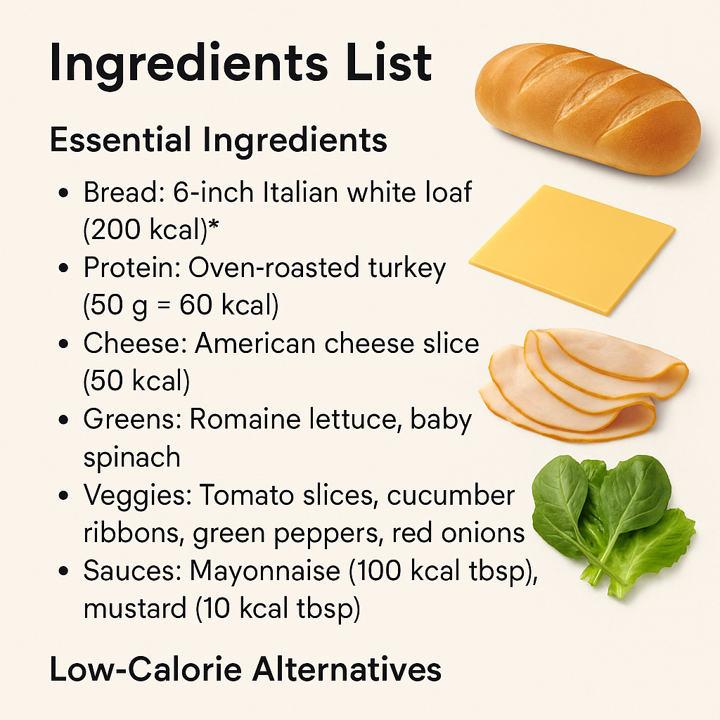 how many calories in a subway sandwich