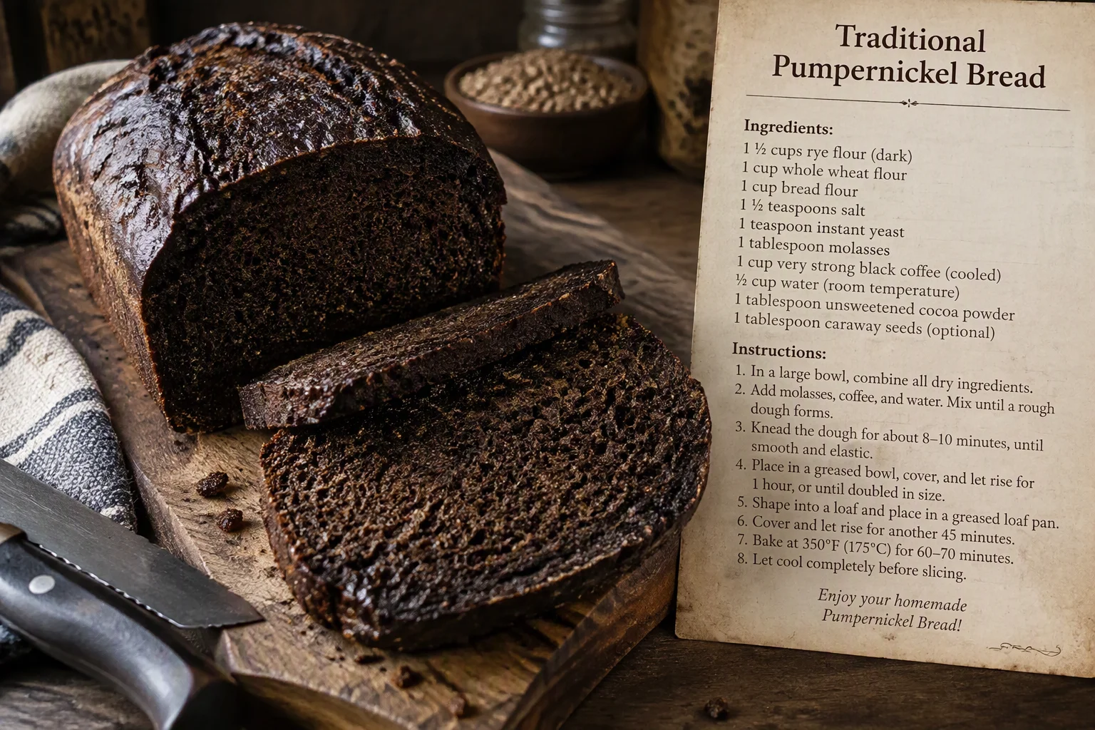 Traditional Pumpernickel Bread Recipe